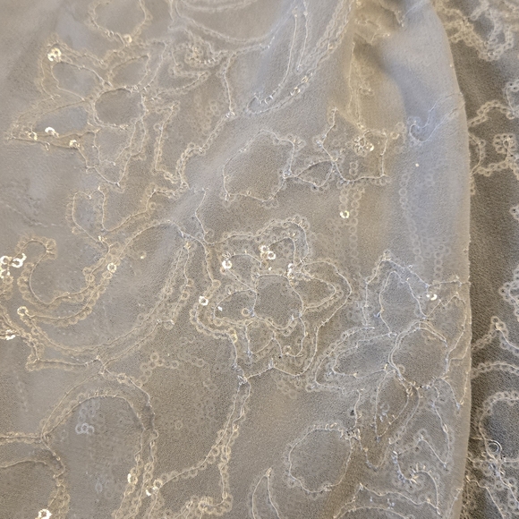 Cejon Off White Sheer Silver Sequin Scarf Wrap Shawl - Picture 9 of 15